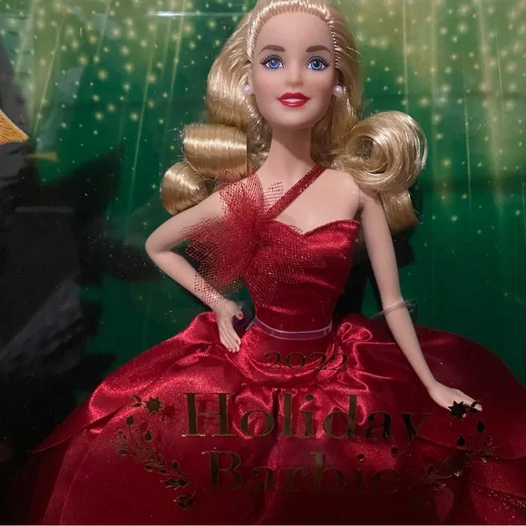 2022 Holiday Barbie Doll with Blonde Hair - Picture 6 of 8
